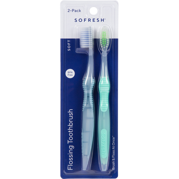 Adult Flossing Toothbrush 2-Pack