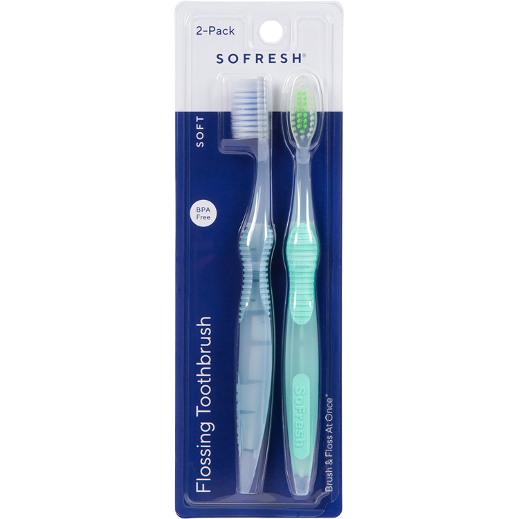 Adult Flossing Toothbrush 2-Pack
