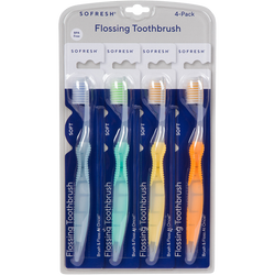 Adult Flossing Toothbrush 4-Pack